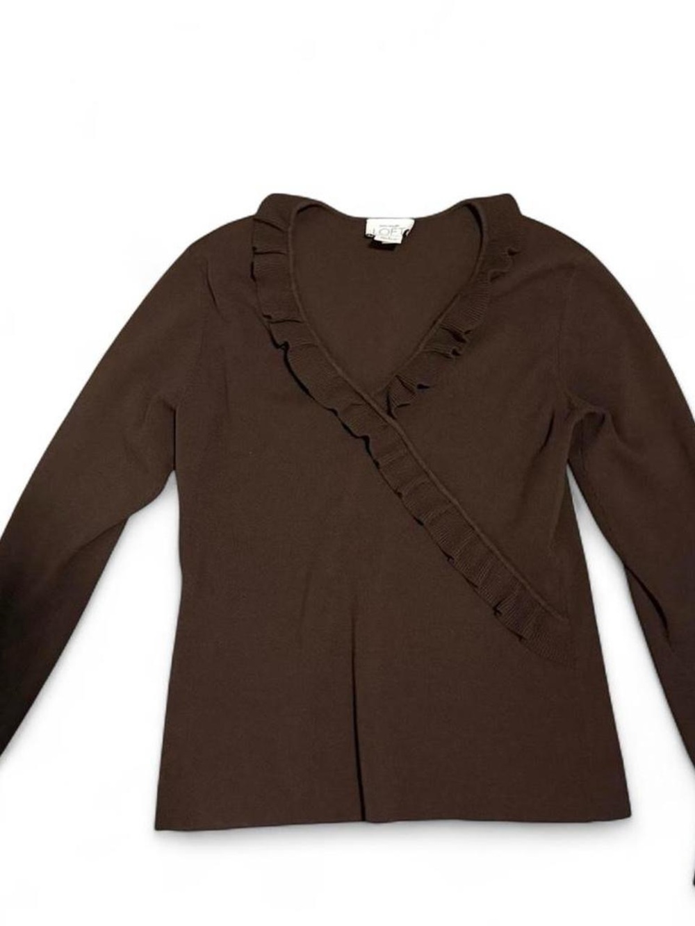 Brown ruffle long sleeve